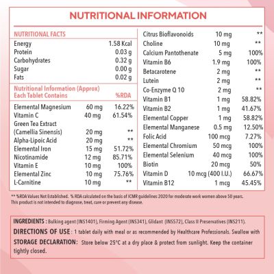 Zingavita: Multivitamin For Women 50+ With Essential Vitamin, Minerals & Herbs - 120 Tablets