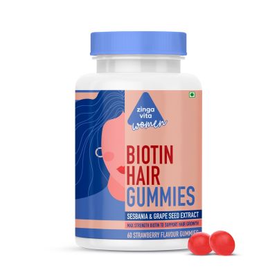 Zingavita: Biotin Hair Gummies for Women Sugar Free Hair Wellness Gummy - 60 Gummies