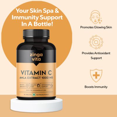Zingavita: Vitamin C Tablets For strong Immunity & Glowing Skin - 60 Tablets