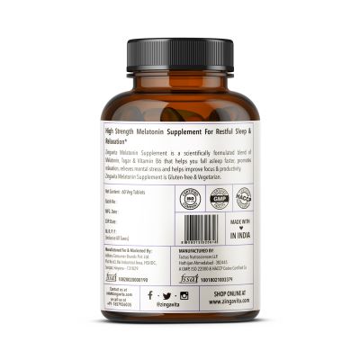 Zingavita: High Strength Melatonin Tablets for Restful Sleep and Relaxed Mind - 60 tablets
