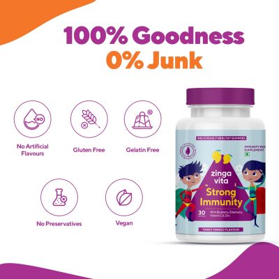 Zingavita: Strong Immunity Multivitamin Gummies for kids (With Elderberry & Blueberry) - 30 Gummies