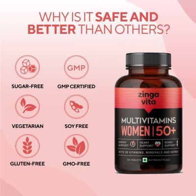 Zingavita: Multivitamin For Women 50+ With Essential Vitamin, Minerals & Herbs - 120 Tablets
