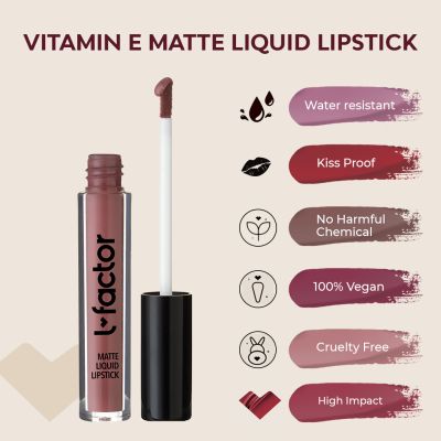 L Factor Cosmetics: Vitamin E Matte liquid lipstick- Warm Hugs - 5ml
