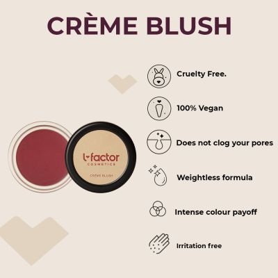 L Factor Cosmetics: Vegan CrÃ¨me Blush - Sweet smiles - 5gm
