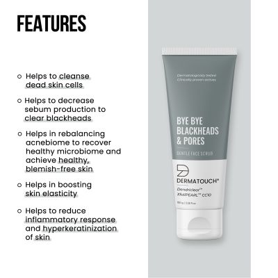 Dermatouch: Bye Bye Blackheads & Pores Scrub - 100gm