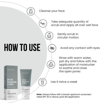 Dermatouch: Bye Bye Blackheads & Pores Scrub - 100gm