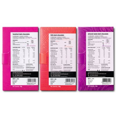 The Whole Truth: 55% Dark Chocolate Combo - (Pack of 3) - 1 - 55% Dark chocolate - 1 - Hazelnut Dark Chocolate - 1- Almond Raisins Dark Chocolate - No Added Sugar - Sweetened only with Dates - 55% Cocoa - 45% Dates