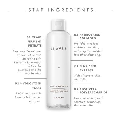 Klavuu: Pure Pearlsation Marine Collagen Micro Cleansing Water - 250 ml