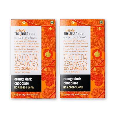The Whole Truth: The Whole Truth Protein Bars - Orange Cocoa Pack of 6 (6 x 52g) All Natural, No Added Sugar