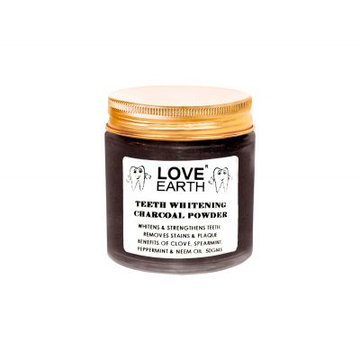 Love Earth: Charcoal Teeth Whitening Powder - 50gm