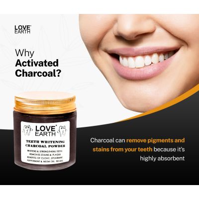 Love Earth: Charcoal Teeth Whitening Powder - 50gm