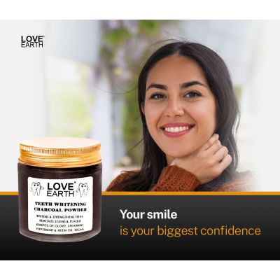 Love Earth: Charcoal Teeth Whitening Powder - 50gm