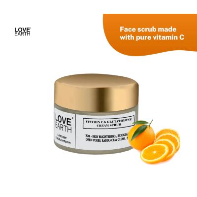 Love Earth: Vitamin C and Glutathione Face Scrub - 50gm