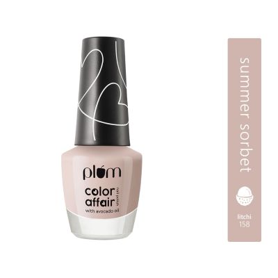 Plum: Plum Color Affair Nail Polish Summer Sorbet Collection (Litchi - 158) - 11ml