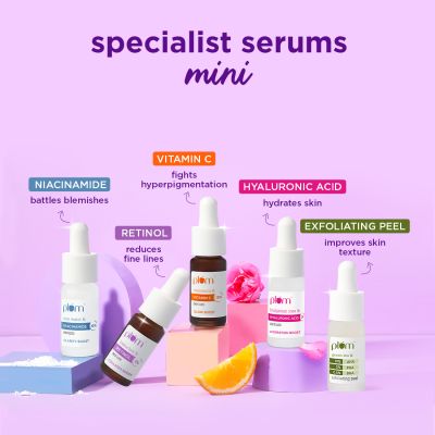 Plum: Plum Specialist Serums - Starter Pack | Set of 5 Mini Serums | Vitamin C, Hyaluronic, Niacinamide, Retinol, AHA BHA PHA Peel (5 Items in the set)