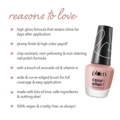 Plum: Plum Color Affair Nail Polish Summer Sorbet Collection (Peach - 157) - 11ml