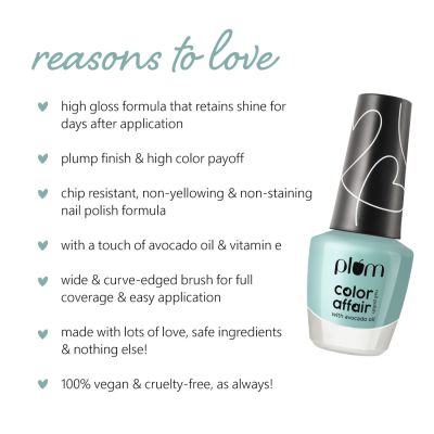 Plum: Plum Color Affair Nail Polish Summer Sorbet Collection | Mint - 154 - 11ml