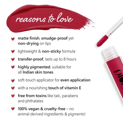 Plum: Plum Matte In Heaven Liquid Lipstick (Pink Martini - 124) - 4.5ml