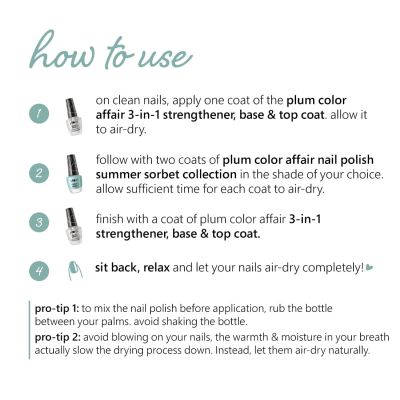 Plum: Plum Color Affair Nail Polish Summer Sorbet Collection | Mint - 154 - 11ml