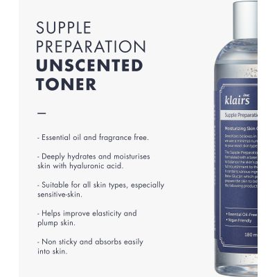 Klairs: Supple Preparation Unscented Toner - 180 ml