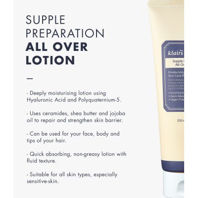 Klairs: Supple Preparation All Over Lotion - 250ml