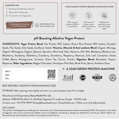 Kxeta Health: Vegan Protein (Belgian Chocolate) - 25 Servings