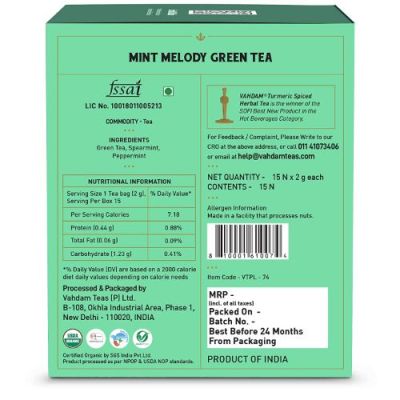 Vahdam Teas: Mint Melody Green Tea 30gm