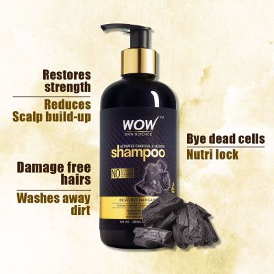 WOW: Charcoal & Keratin Shampoo, 300 ml