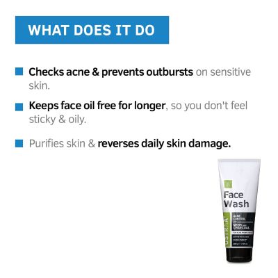 Ustraa: Face Wash with Neem & Charcoal for healthy skin - 200g