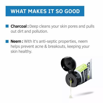 Ustraa: Face Wash with Neem & Charcoal for healthy skin - 200g