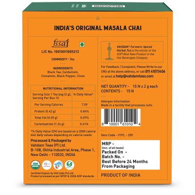 Vahdam Teas: Original Masala Chai Tea 30gm