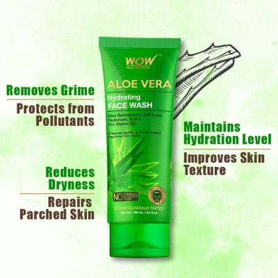 WOW: Aloe Vera Face Wash, 100 ml
