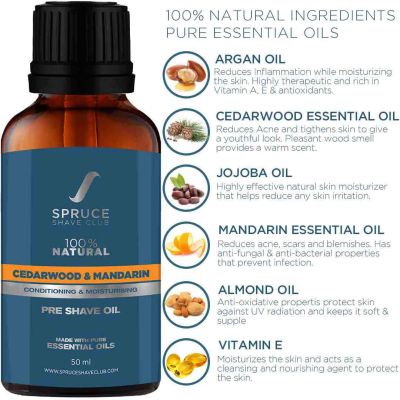Spruce Shave Club: Cedarwood & Mandarin Pre Shave Oil