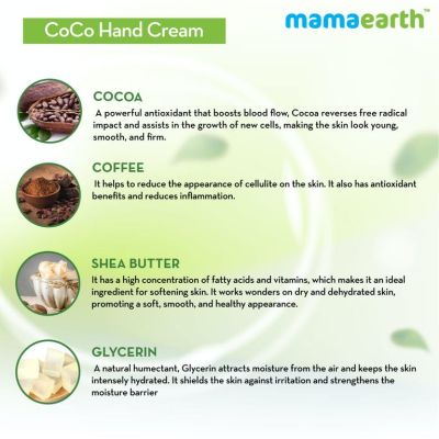 Mamaearth: CoCo Hand Cream with Coffee and Cocoa for soft hands - 50gm