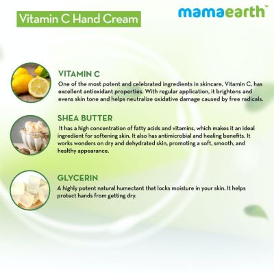 Mamaearth: Vitamin C Hand Cream for nourished hands - 50gm