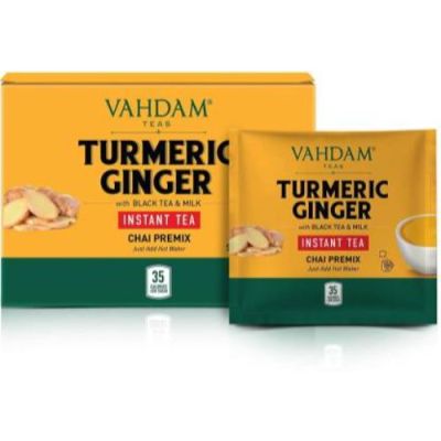 Vahdam Teas: Turmeric Ginger Instant Tea 10ct x 8gm