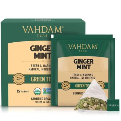 Vahdam Teas: Ginger Mint Green Tea 30gm