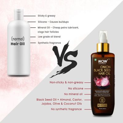 WOW: Onion Black Seed Hair Oil, 200 ml