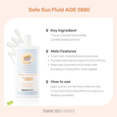 Thank You Farmer: Safe Sun Fluid AGE 0880 SPF50+ PA++++