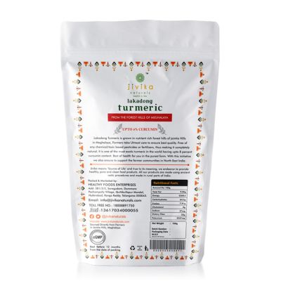 jivika naturals: Lakadong Turmeric Powder - 100 gm