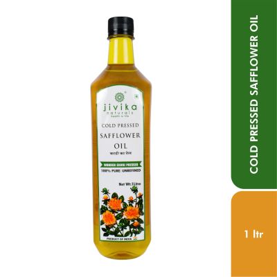 jivika naturals: Safflower Oil (Wood Pressed/Cold Pressed) - 1 Litre