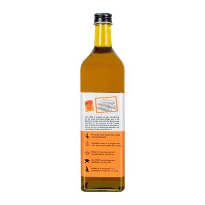 jivika naturals: Mustard Oil (Wood Pressed/Cold Pressed) (Glass Bottle) - 1 Litre