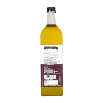 jivika naturals: Peanut Oil (Wood Pressed/Cold Pressed) (Glass Bottle) - 1 Litre