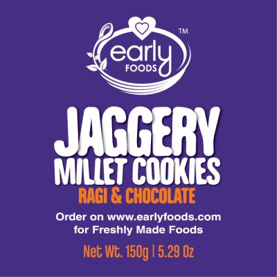 Early Foods: Ragi and Choco Jaggery Cookies - 150 gm