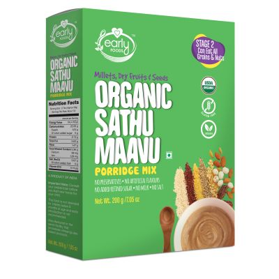 Early Foods: Organic Sattu Maavu Multi-grain Millets Porridge mix - 200 gm