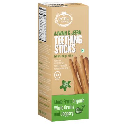 Early Foods: Assorted Pack of 4 Organic Kids Snacks (Ragi & Ajwain Sticks + Jowar & Amaranth Cookies)