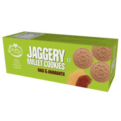 Early Foods: Assorted Pack of 4 Organic Kids Snacks (Ragi & Ajwain Sticks + Jowar & Amaranth Cookies)