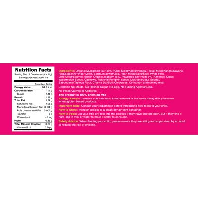 Early Foods: Assorted - Dry Fruit & Multigrain Millet Jaggery Cookies - Pack of 2 - 150 gm