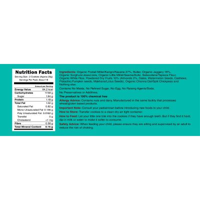 Early Foods: Assorted - Foxtail Almond & Ragi Amaranth Jaggery Cookies - Pack of 2 - 150 gm each