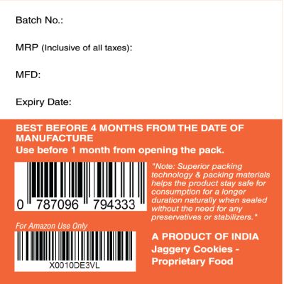 Early Foods: Pack of 6 - Jowar Almond Jaggery Cookies